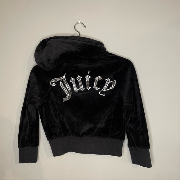 JUICY COUTURE Sparkly Back Cropped Hoodie Y2k - Picture 4 of 4